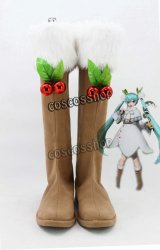 VOCALOID ボーカロイド 雪初音ミク風 コスプレ靴 ブーツ