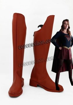 画像1: スーパーガール Supergirl風 コスプレ靴 ブーツ