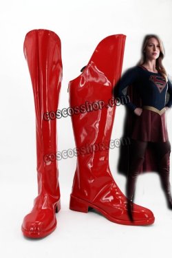 画像1: スーパーガール Supergirl風 02 コスプレ靴 ブーツ