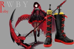 画像1: RWBY ルビー ルビー・ローズ風 Ruby Rose コスプレ靴 ブーツ