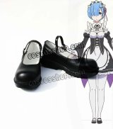 Re:ゼロから始める異世界生活 レム風 メイド少女 コスプレ靴 ブーツ