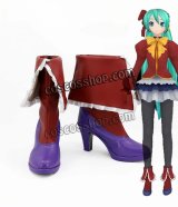 VOCALOID ボーカロイド 歌姫計画 DIVA 初音ミク風 コスプレ靴 ブーツ