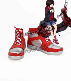 画像1: RWBY ルビー風 Ruby Rose コスプレ靴 ブーツ