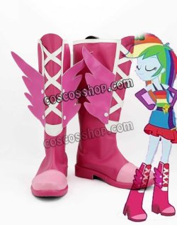 画像1: マイリトルポニー:エクエストリア・ガールズ My Little Pony レインボーダッシュ風 コスプレ靴 ブーツ