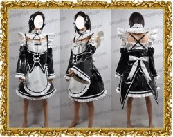 画像1: ゼロから始める異世界生活 メイド風 エナメル製 ●コスプレ衣装