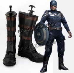 画像1: キャプテン・アメリカ Captain America スティーブ・ロジャース キャプテン・アメリカ風 コスプレ靴 ブーツ