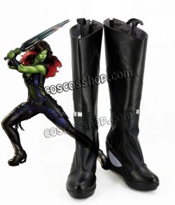 画像1: ガーディアンズ・オブ・ギャラクシー Guardians of the Galaxy ガモーラ風 Gamora コスプレ靴 ブーツ
