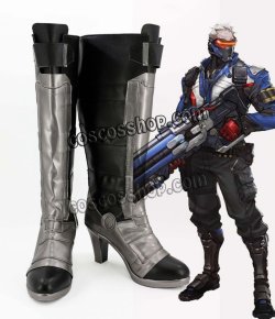 画像1: オーバーウォッチ Overwatch ソルジャー セブンティーシックス風 Soldier 76 ジョン・ジャック・モリソン コスプレ靴 ブーツ