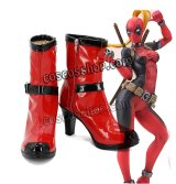 デッドプール Deadpool デッドプール風 女性 コスプレ靴 ブーツ