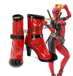 画像1: デッドプール Deadpool デッドプール風 女性 コスプレ靴 ブーツ