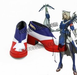 画像1: オーバーウォッチ Overwatch マーシー ニケ風 Mercy アンジェラ・ジーグラー風 04 コスプレ靴 ブーツ