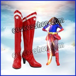 画像1: スーパーガール Supergirl風 04 コスプレ靴 ブーツ
