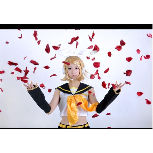 画像1: 格安 VOCALOID 鏡音リン風 06 コスプレ ウィッグ (1)