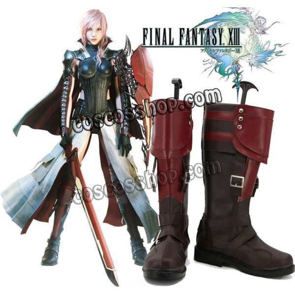 画像1: ファイナルファンタジーXIII ライトニング風 Lightning コスプレ靴 ブーツ  (1)