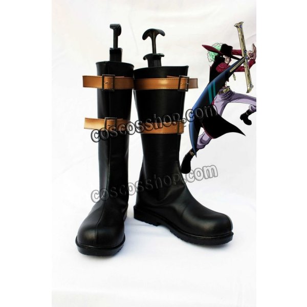 画像1: ONE PIECE ワンピース 鷹の目のミホーク風 ジュラキュール コスプレ靴 ブーツ (1)