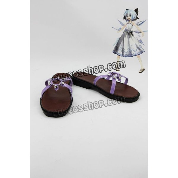 画像1: 紅魔城伝説 スカーレット・シンフォニー チルノ風 コスプレ靴 ブーツ  (1)