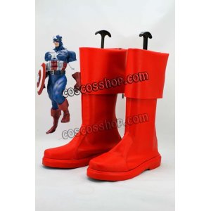 画像: アベンジャーズ The Avengers スティーブ・ロジャース/キャプテン・アメリカ風 コスプレ靴 ブーツ
