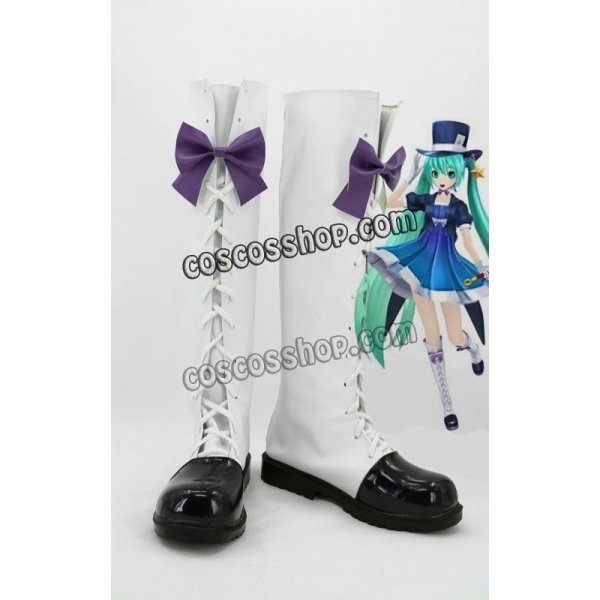 画像1: VOCALOID ボーカロイド miku風 コスプレ靴 ブーツ (1)