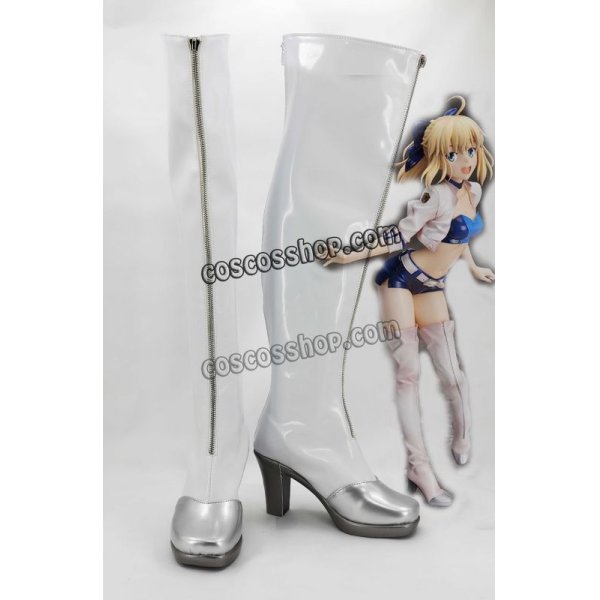 画像1: Stronger Fate/Grand Order フェイト・グランドオーダー Saber セイバー風 RACING Ver. コスプレ靴 ブーツ (1)