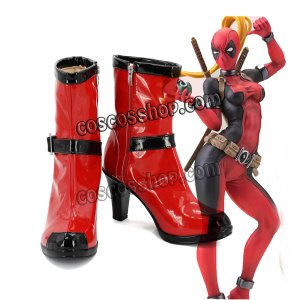 画像: デッドプール Deadpool デッドプール風 女性 コスプレ靴 ブーツ