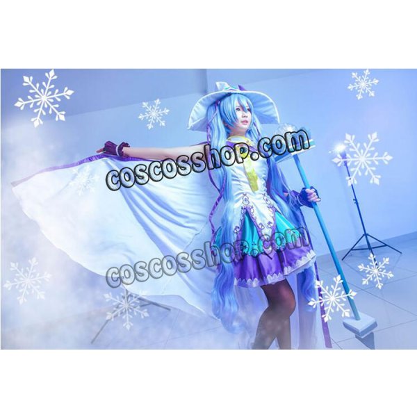 画像1: VOCALOID 初音ミク 2014年 雪ミク風 魔法少女 コスプレウィッグ (1)