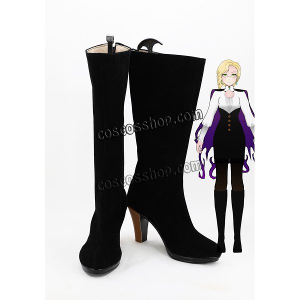 画像1: RWBY ルビー グリンダ・グッドウィッチ風 Glynda Goodwitch コスプレ靴 ブーツ (1)