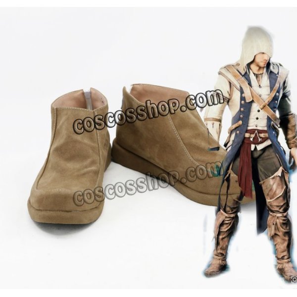 画像1: アサシンクリードIII Assassin's Creed III コナー ラドンハゲードン風 コスプレ靴 ブーツ (1)