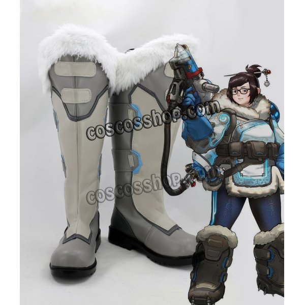 画像1: オーバーウォッチ Overwatch Mei メイ＝リン・チョウ風 コスプレ靴 ブーツ (1)