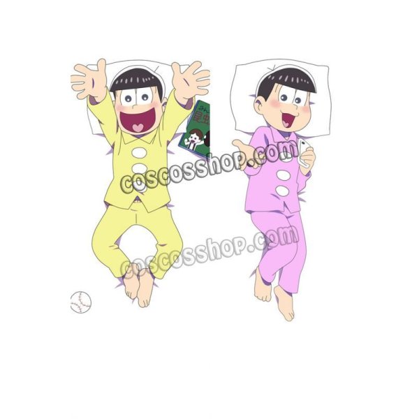 画像1: おそ松さん 松野十四松&松野トド松風 ●等身大 抱き枕カバー (1)