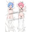 画像1: Re:ゼロから始める異世界生活 レム&ラム風 ●等身大 抱き枕カバー (1)