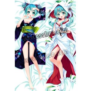 画像: VOCALOID ボーカロイド 初音ミク 雪ミク風 浴衣&いちご大福 白無垢ミク ●等身大 抱き枕カバー