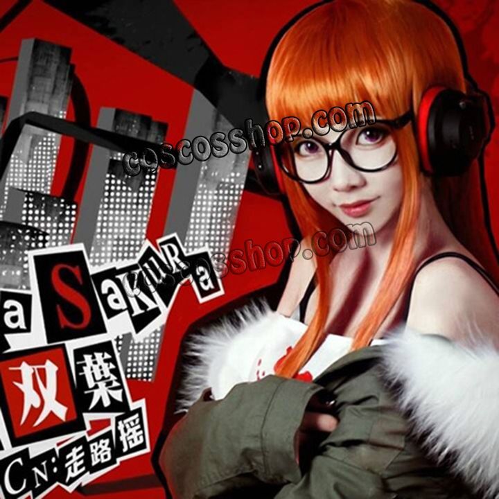 画像1: ペルソナ5 PERSONA5 佐倉双葉風 ナビ さくらふたば コスプレウィッグ (1)